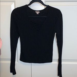 Black Ribbed Top